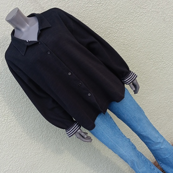 ERIKA II COLLECTION LADIES COTTON BLEND CARDIGAN W/STRIPED TRIM (RUSSIA) - Picture 10 of 17